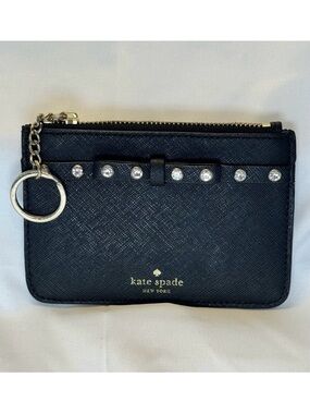 Kate Spade Laurel Way Jeweled Bitsy Card Holder / Coin Purse - Leather